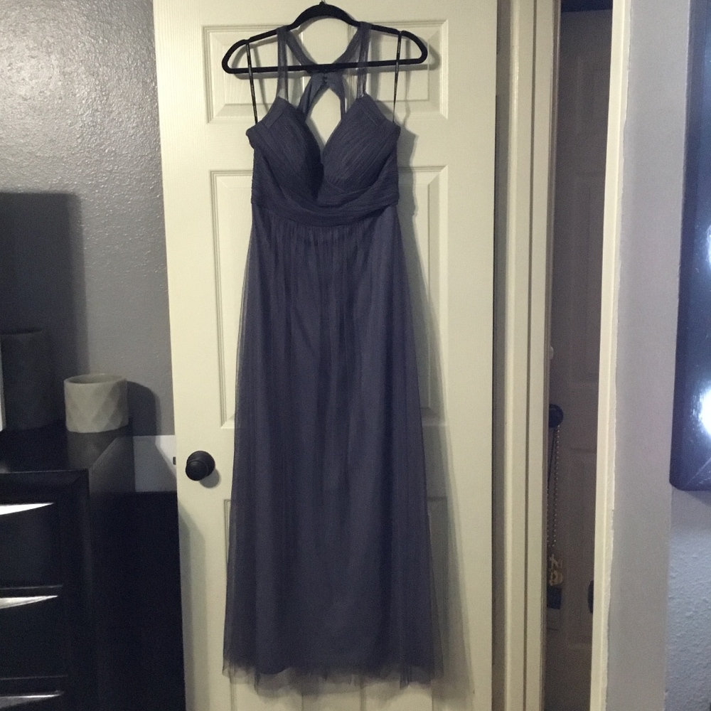 Levkoff Crisscross Strap A-line Gown